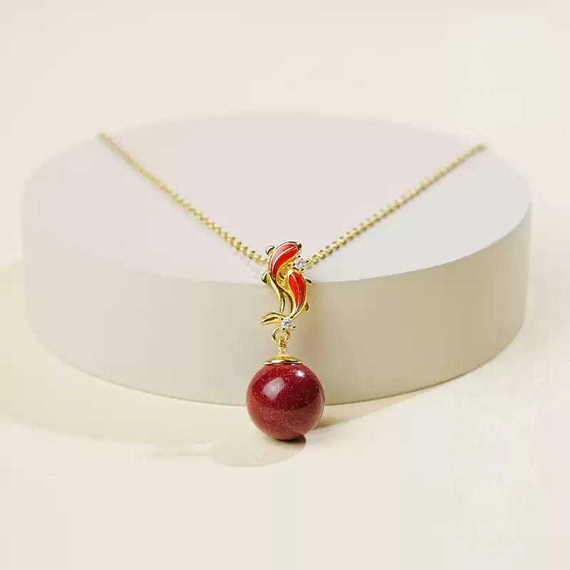 Eastculture Lucky Pisces Cinnabar Necklace - Remove Bad Luck