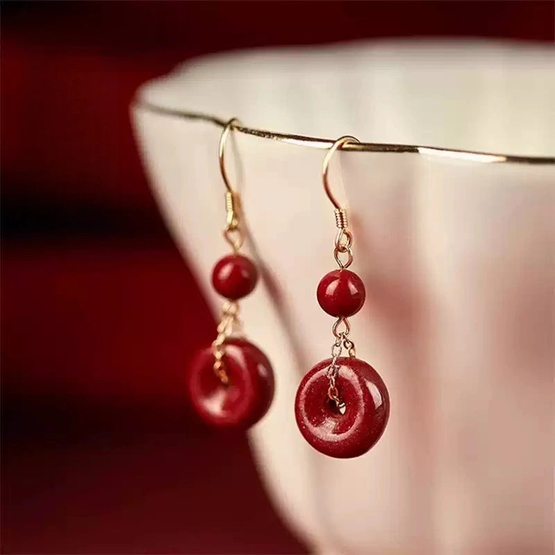 Eastculture Ruby Pendant Earrings - Love Attractor