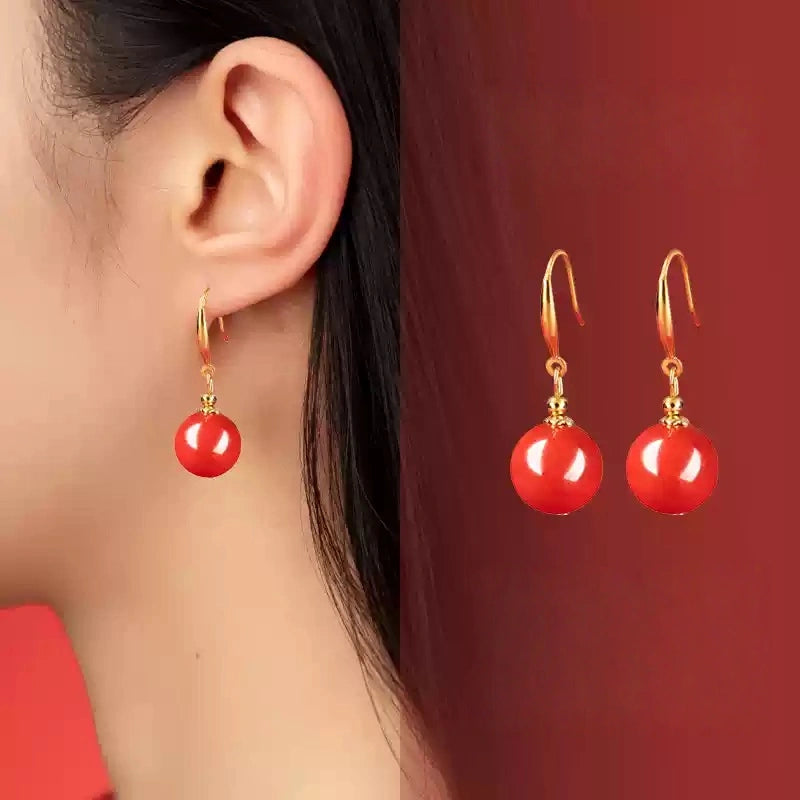 Eastculture Exploding Ruby Earrings-Wealth Magnet Cinnabar
