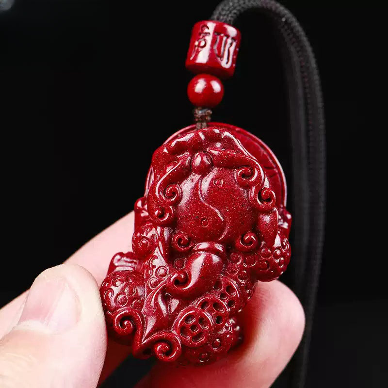 Eastculture Pixiu Cinnabar Necklace - Enhance Your Luck