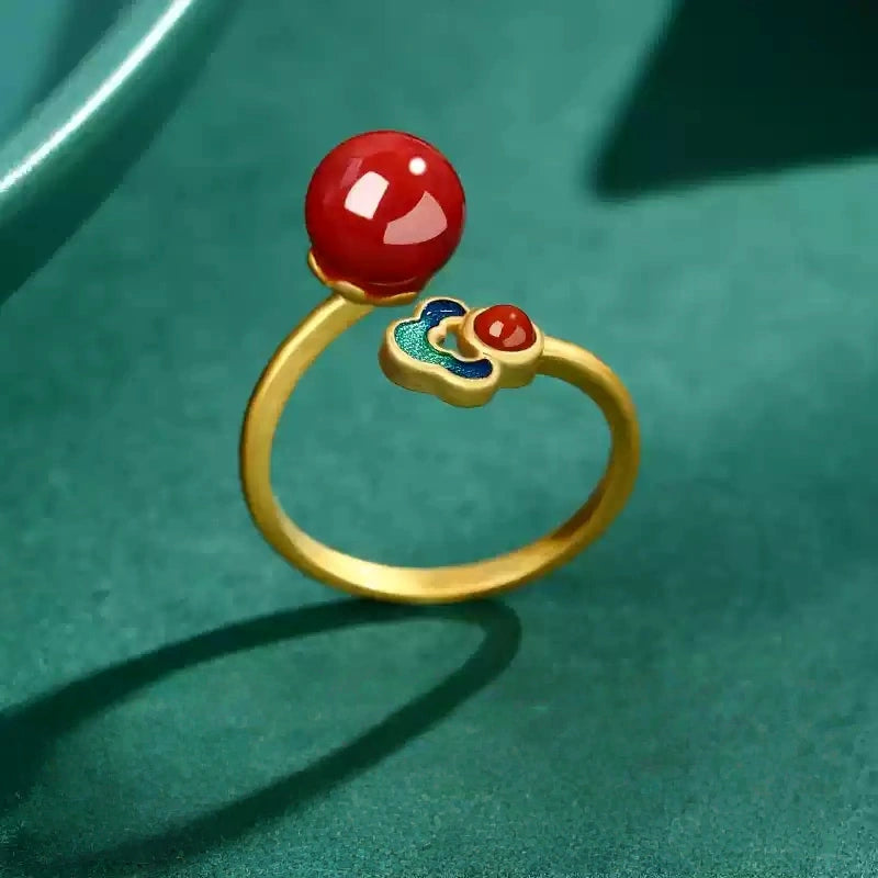 Eastculture Auspicious Cloud Ruby Ring - Increase wealth