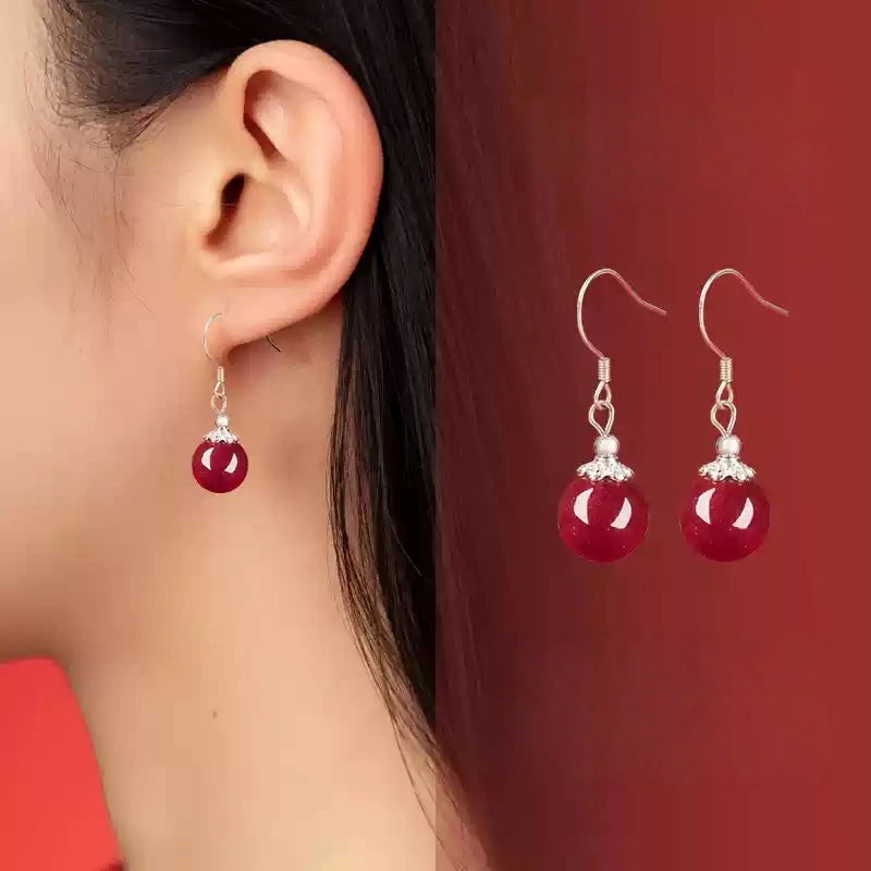 Eastculture Exploding Ruby Earrings-Wealth Magnet Cinnabar