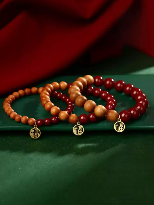 Eastculture Two-color Chinese auspicious blessing Bracelet - Increase wealth