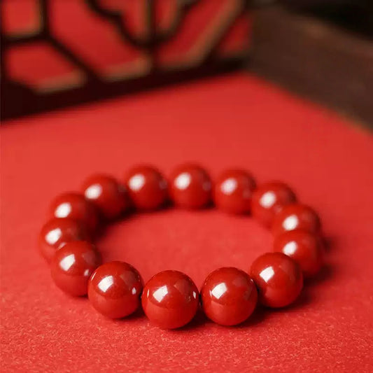 Eastculture Large cinnabar Bracelet - Health & Longevity Blessing
