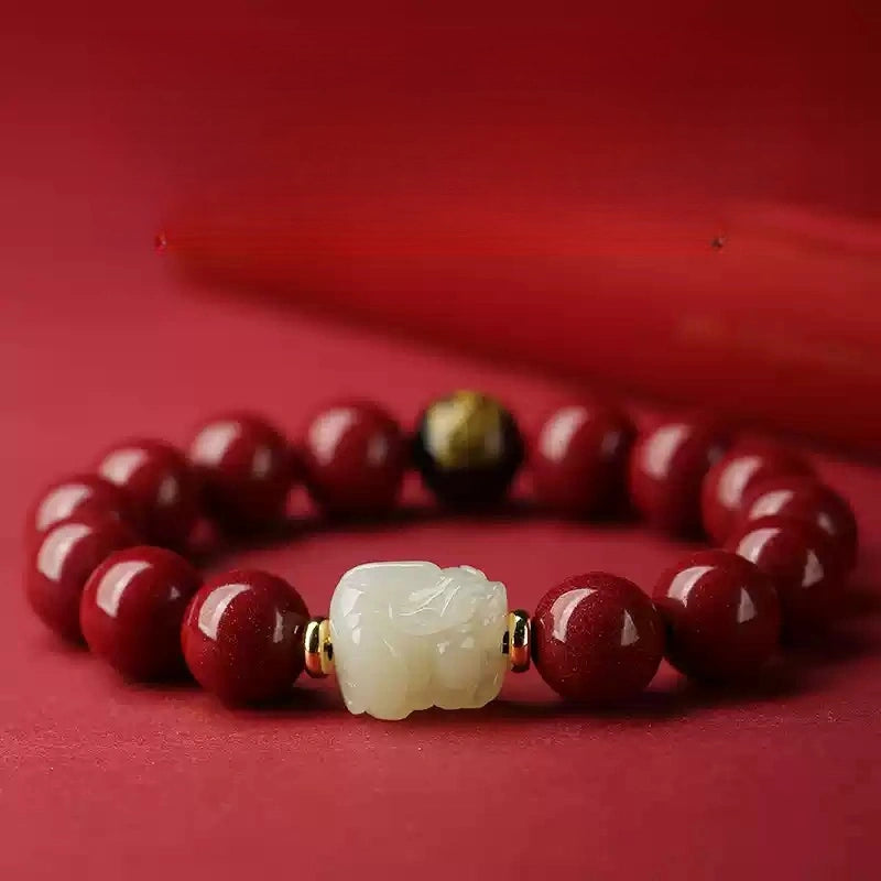 Eastculture Customized Lucky White Jade Bracelet - Health & Longevity Blessing
