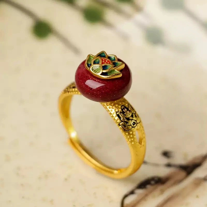 Eastculture Golden Lotus Ring - Attract True Love