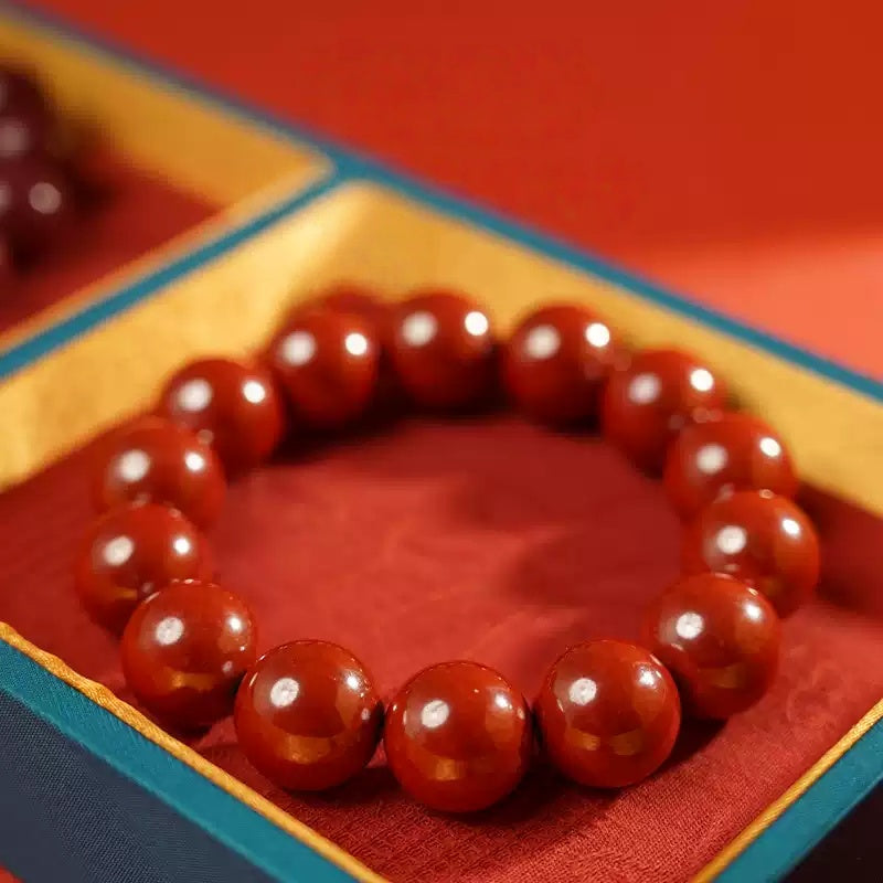 Eastculture Large cinnabar Bracelet - Health & Longevity Blessing