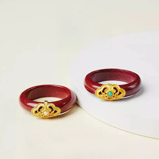 Eastculture Golden Cloud Ruby Ring - Feng Shui Metaphysics