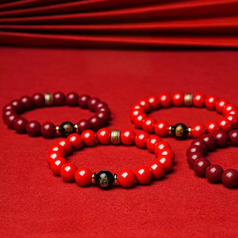 Eastculture Two-color ruby and cinnabar Bracelet - Increase wealth