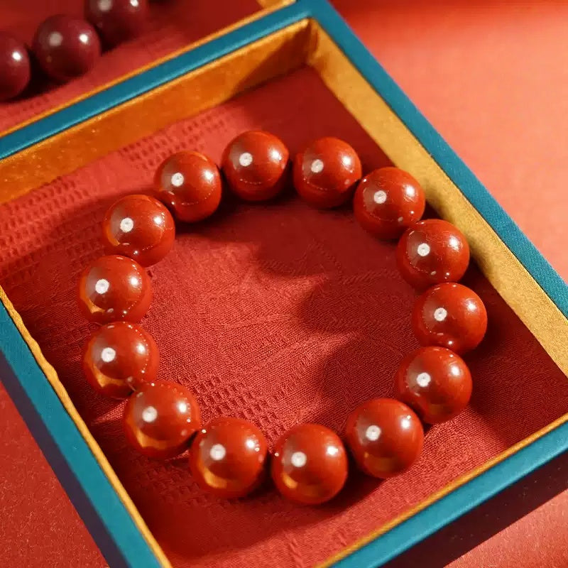 Eastculture Large cinnabar Bracelet - Health & Longevity Blessing