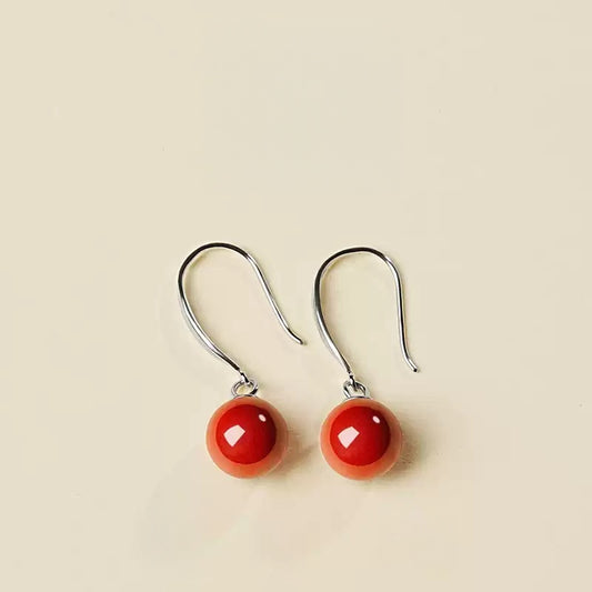Eastculture Silver Hook Ruby Earrings - Wealth Magnet