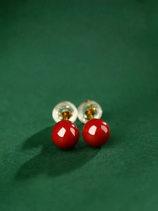 Eastculture Cinnabar Ruby Earrings - Feng Shui Metaphysics