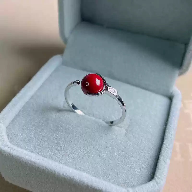 Eastculture Silver Ruby Ring - Health & Longevity Blessing