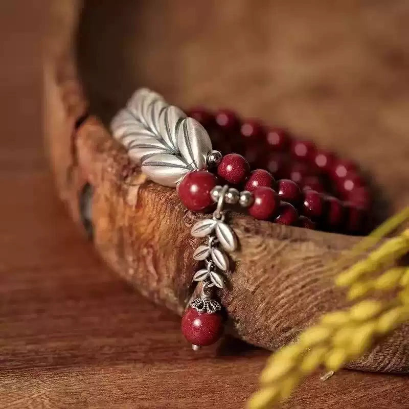 Eastculture Still Silver Leaf Bracelet - Health & Longevity Blessing