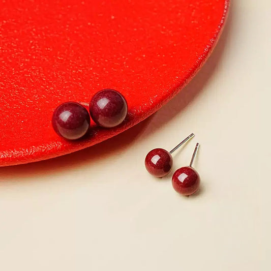 Eastculture Fine cinnabar Earrings - Health & Longevity Gift