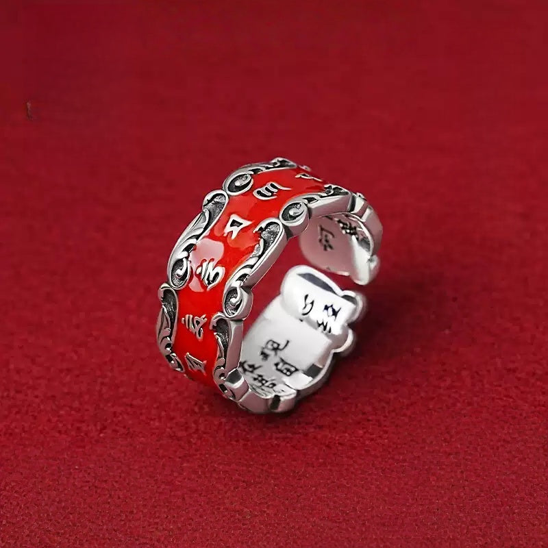 Eastculture Metal rune carving Ring - Get love