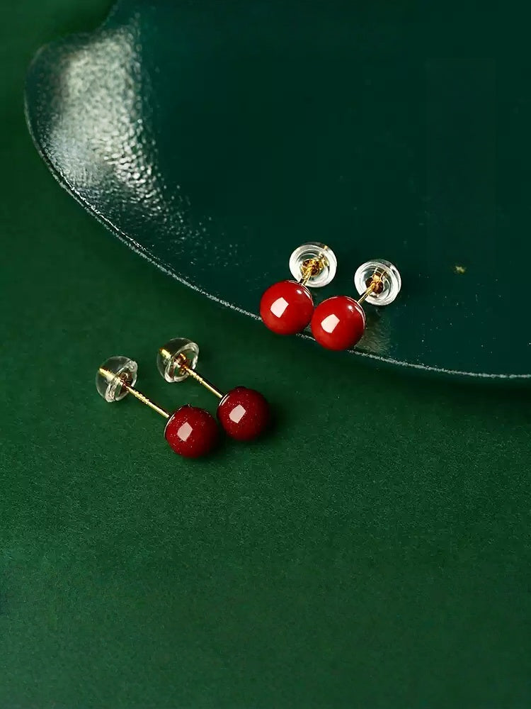 Eastculture Cinnabar Ruby Earrings - Feng Shui Metaphysics