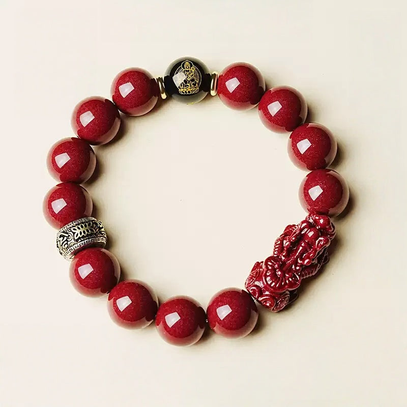 Eastculture Pixiu Buddha Cinnabar Bracelet - Increase Luck