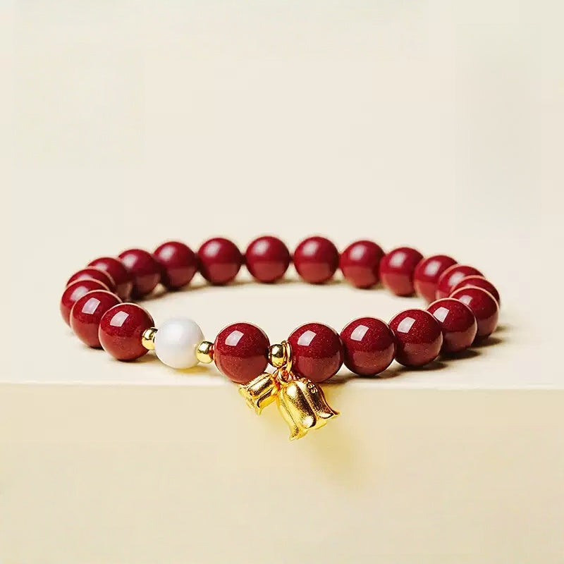 Eastculture Golden Bell Red Jade Bracelet - Remove Bad Luck