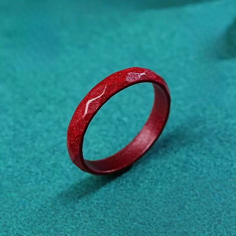 Eastculture Wordless design cinnabar Ring - Get love
