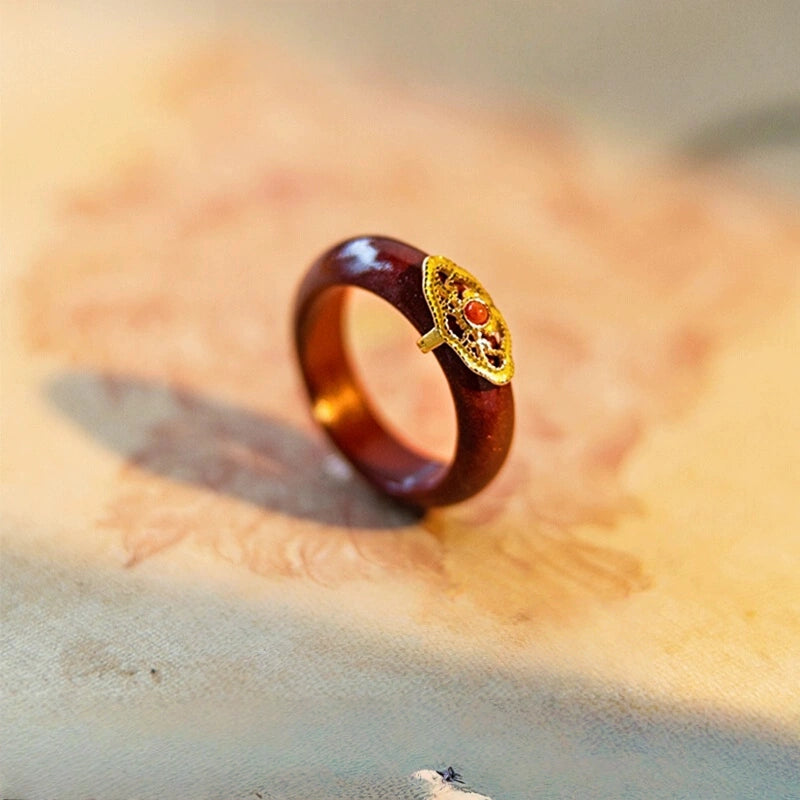 Eastculture Golden auspicious cloud Ring - Health & Longevity Blessing