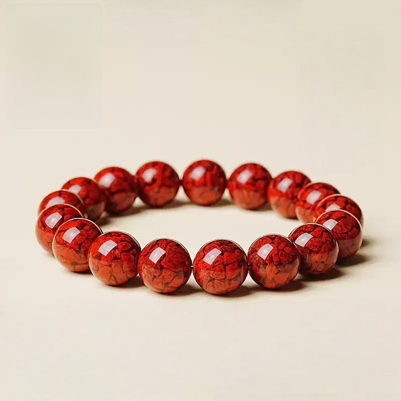 Eastculture Rare cracked cinnabar Bracelet - Increase wealth