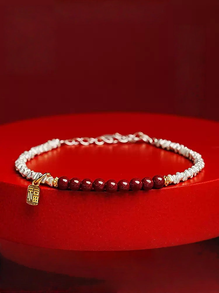 Eastculture Silver chain and golden auspicious plaque Bracelet - Increase wealth