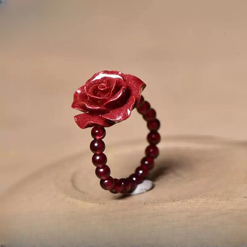 Eastculture Many ruby roses Ring - Attract Fortune