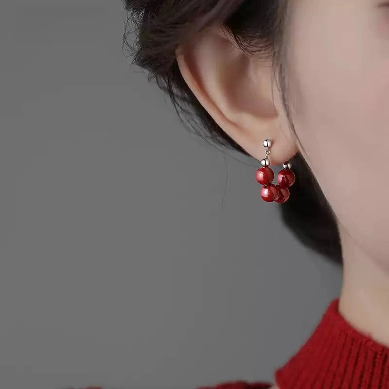 Eastculture Four Red Jades Earrings - Wellness Blessing