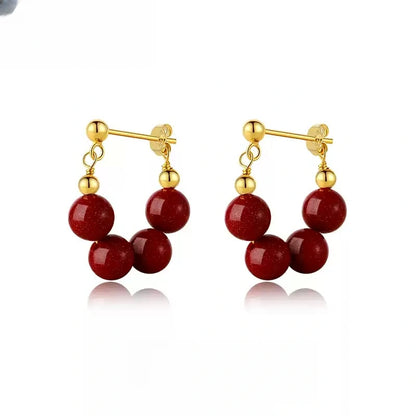 Eastculture Four Red Jades Earrings - Wellness Blessing