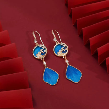 Eastculture Unique cyan blue earrings