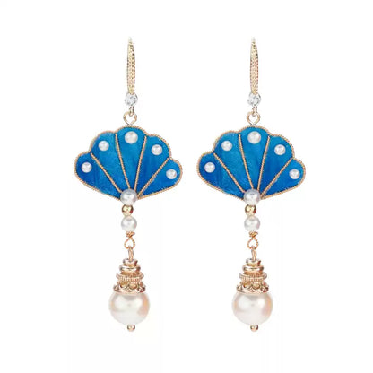 Eastculture  Blue Peacock earrings