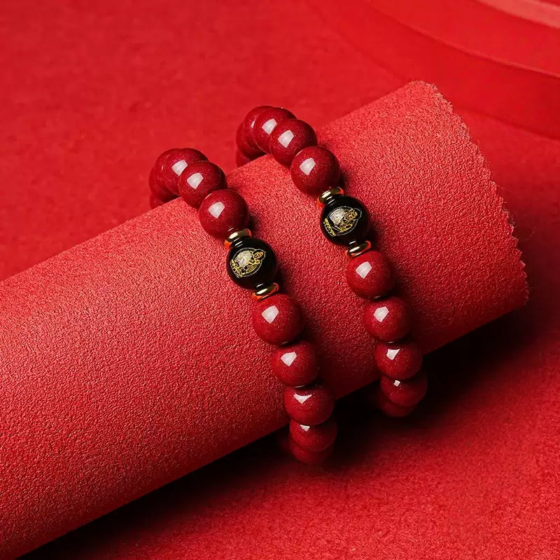 Eastculture Two-color ruby and cinnabar Bracelet - Increase wealth