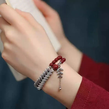 Eastculture Still Silver Leaf Bracelet - Health & Longevity Blessing