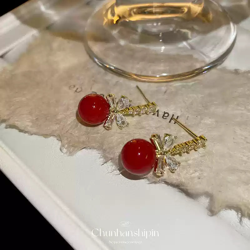 Eastculture Silver bow Earrings - Birth Month Guardian