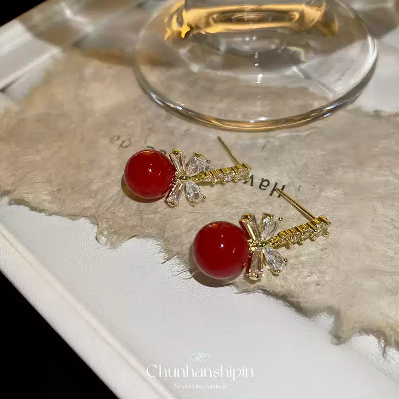 Eastculture Silver bow Earrings - Birth Month Guardian