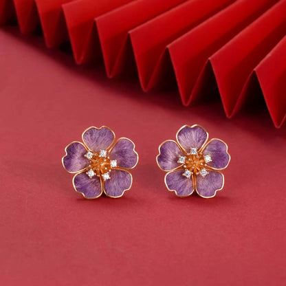 Eastculture  Purple petals earrings