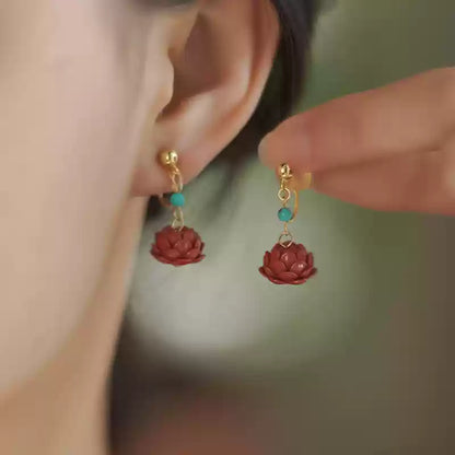 Eastculture Refined Lotus Earrings - Luck Transformer
