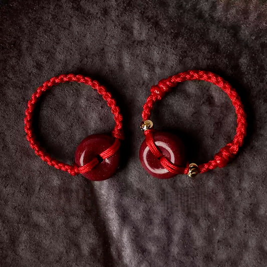 Eastculture Hand-woven rope ruby Ring  - Feng Shui Metaphysics