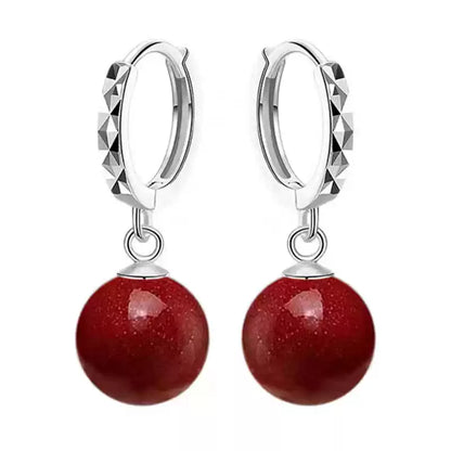 Eastculture Silver Ruby Earrings- Health & Longevity Gift