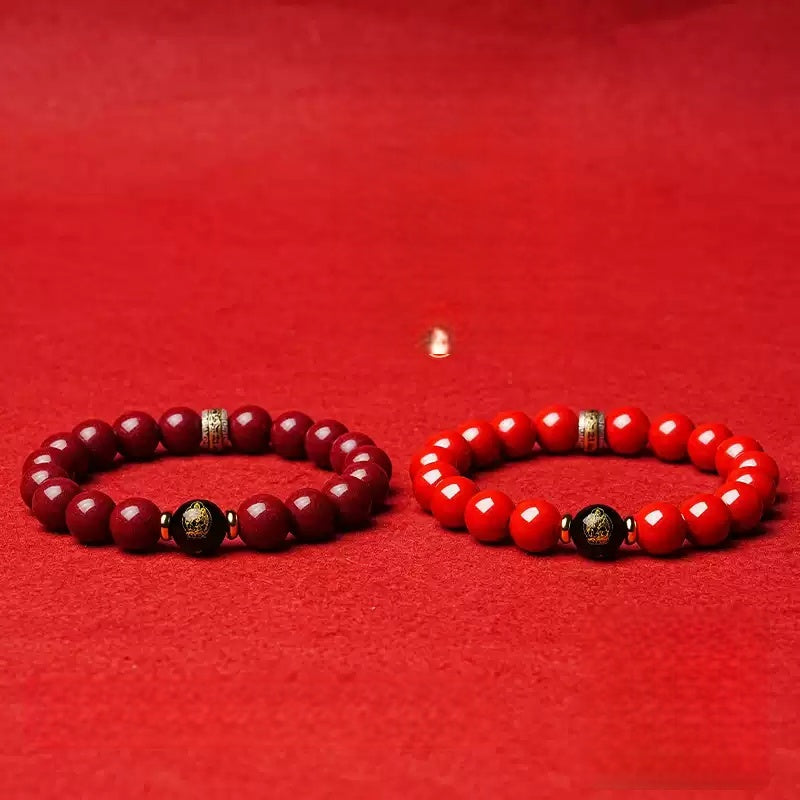 Eastculture Two-color ruby and cinnabar Bracelet - Increase wealth
