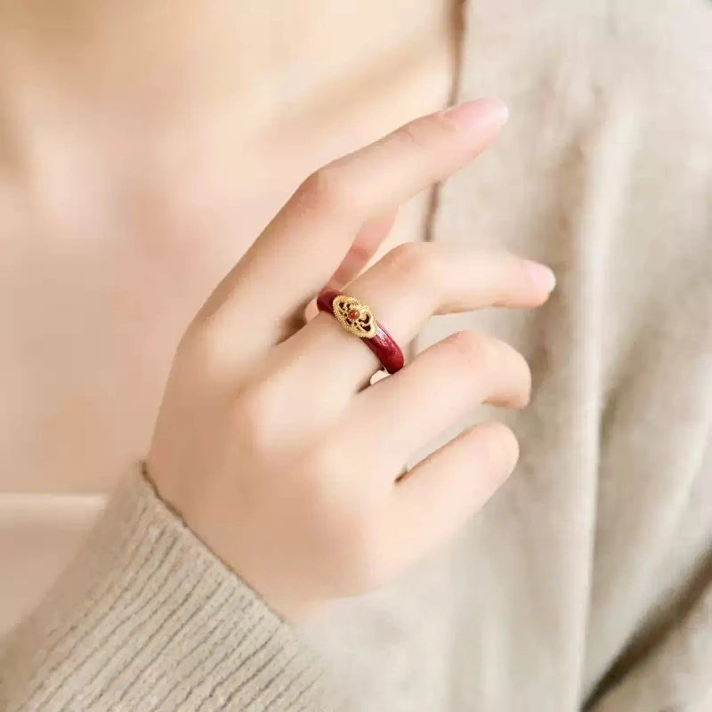 Eastculture Golden auspicious cloud Ring - Health & Longevity Blessing