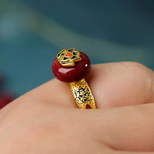 Eastculture Golden Lotus Ring - Attract True Love