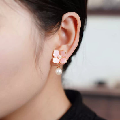 Eastculture  Pink petals earrings