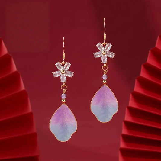 Eastculture  Purple feathers earrings