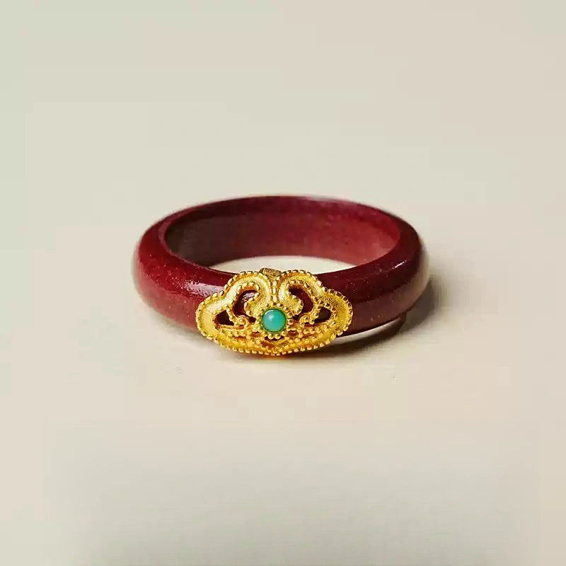 Eastculture Golden Cloud Ruby Ring - Feng Shui Metaphysics