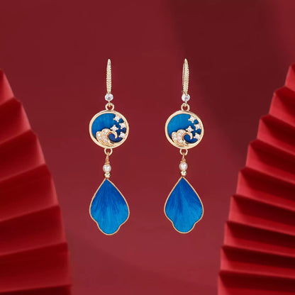 Eastculture Unique cyan blue earrings