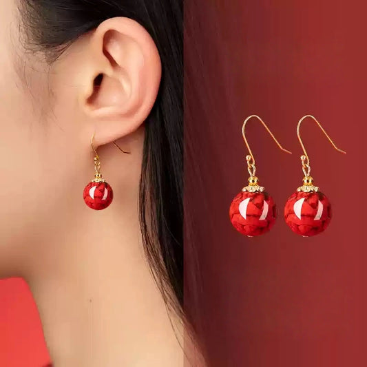 Eastculture Exploding Ruby Earrings-Wealth Magnet Cinnabar