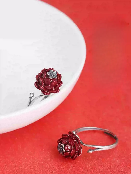 Eastculture Many ruby roses Ring - Attract Fortune