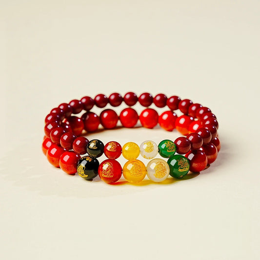 Eastculture Five Elements Feng Shui Precious Cinnabar Bracelet- Increase Luck